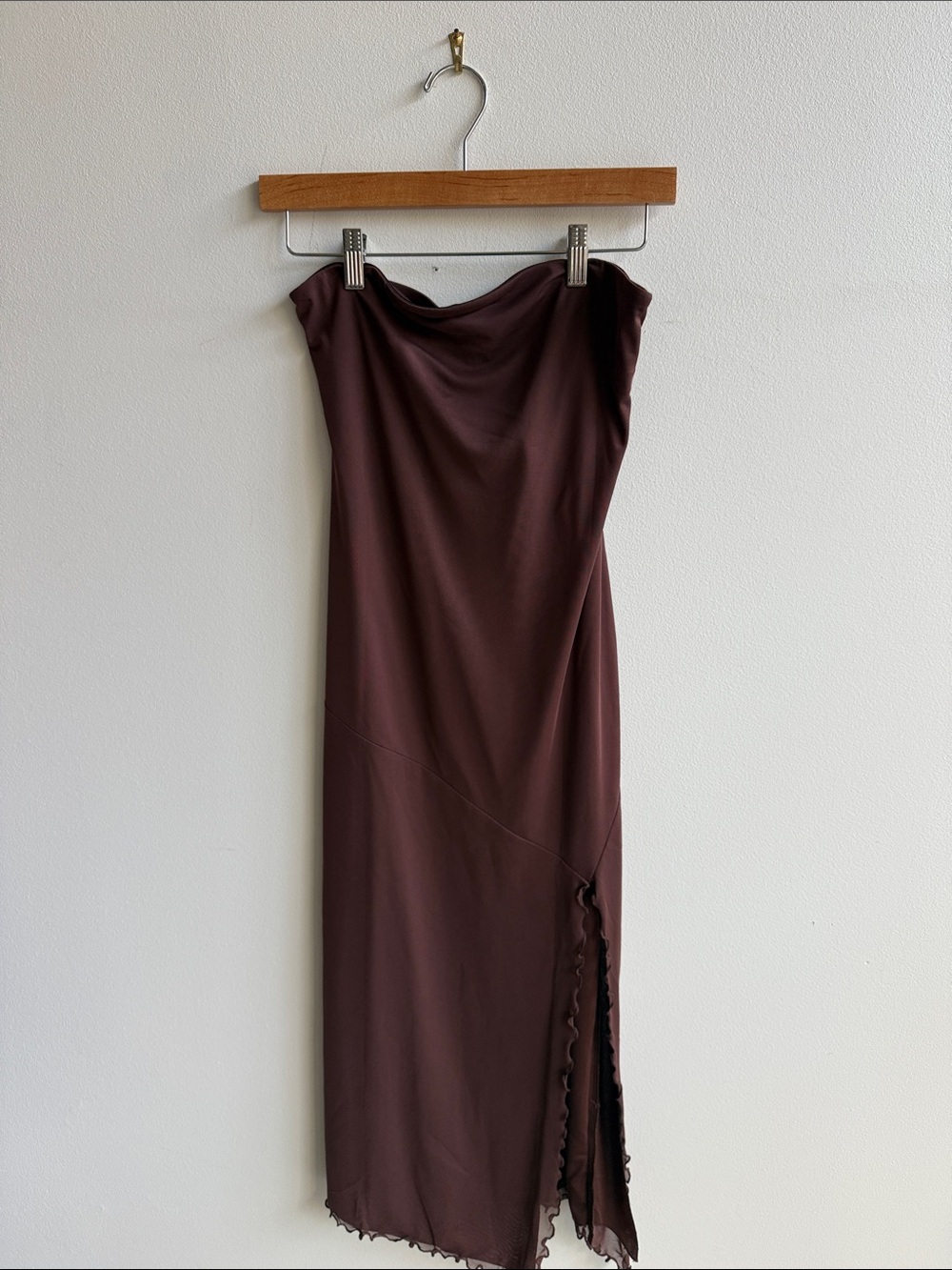 Urban Outfitters Brown Strapless Midi Dress